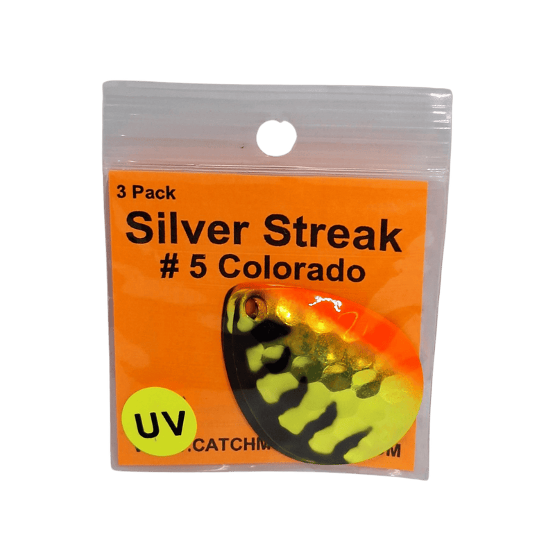 Load image into Gallery viewer, WOLVERINE WORM HARNESS UV Anti Chicken Wolverine Tackle Silver Streak #5 Colorado Blade 3-pack
