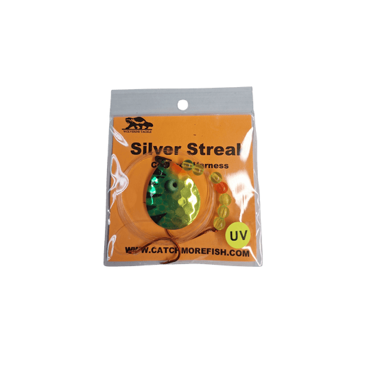 WOLVERINE WORM HARNESS UV Anti Perch Wolverine Tackle Silver Streak 1 Blade Colorado Harness