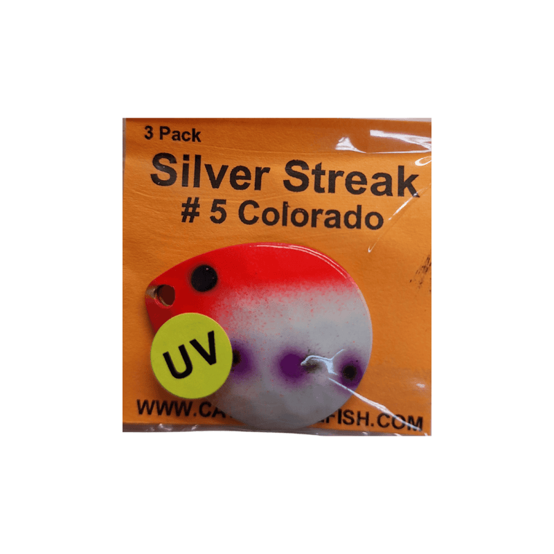 Load image into Gallery viewer, WOLVERINE WORM HARNESS UV Grape Wolverine Tackle Silver Streak #5 Colorado Blade 3-pack
