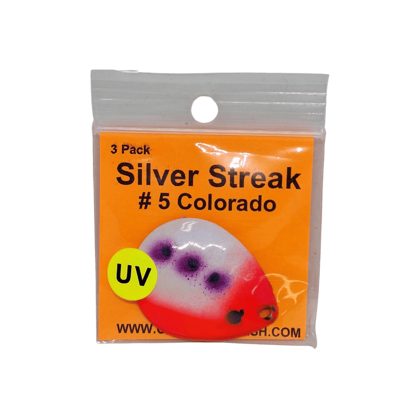Load image into Gallery viewer, WOLVERINE WORM HARNESS UV Grape Wolverine Tackle Silver Streak #5 Colorado Blade 3-pack
