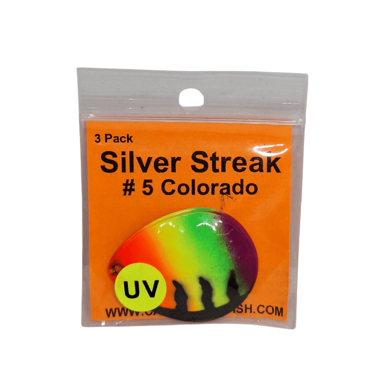 Load image into Gallery viewer, WOLVERINE WORM HARNESS UV Piston Cup Wolverine Tackle Silver Streak #5 Colorado Blade 3-pack
