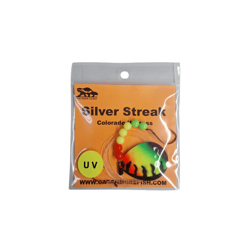 Load image into Gallery viewer, WOLVERINE WORM HARNESS UV Piston Cup Wolverine Tackle Silver Streak Colorado Harness
