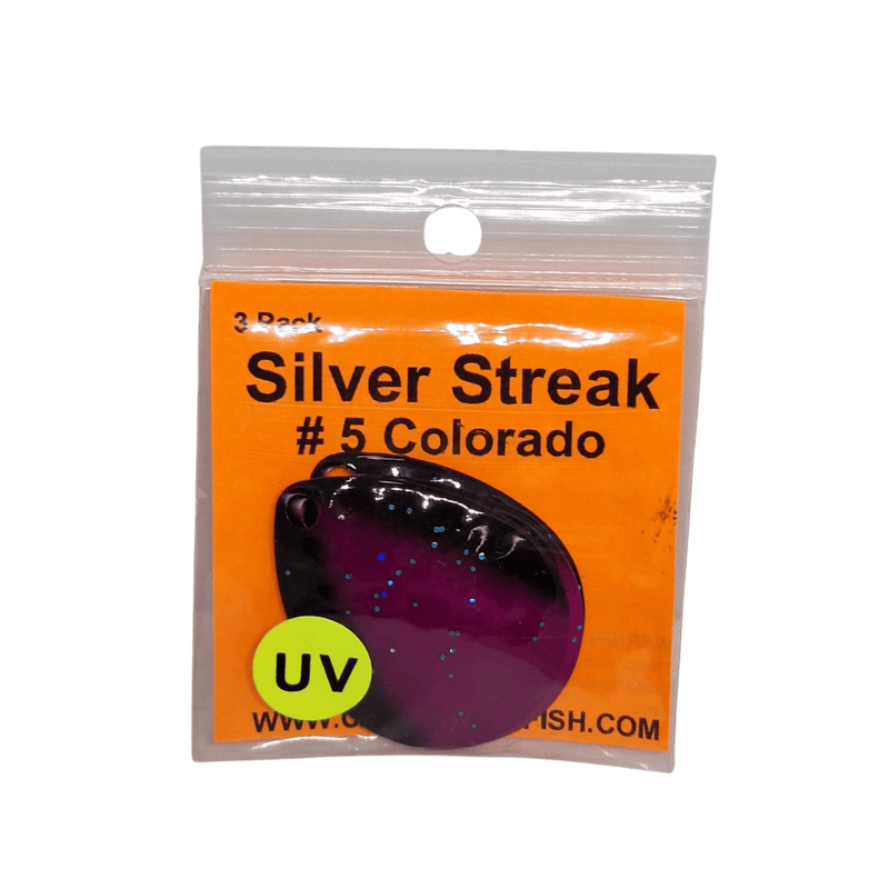 Load image into Gallery viewer, WOLVERINE WORM HARNESS UV Purple Demon Wolverine Tackle Silver Streak #5 Colorado Blade 3-pack
