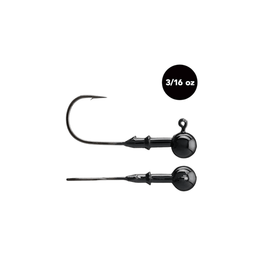 WOO TUNGSTEN SWIMBAIT JIGS 3-16 / Black / 2-0 Woo Tungsten Tungsten Ball Head Jig