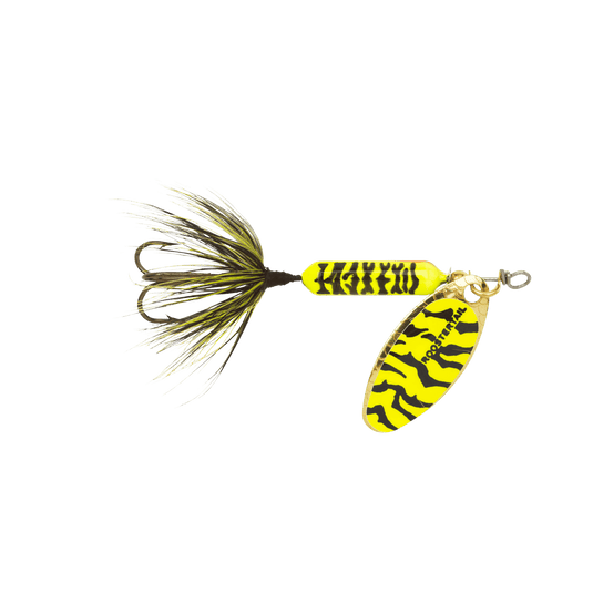 WORDENS SPINNERS 1-16 / Black Tiger Yakima Bait Worden's Original Rooster Tail