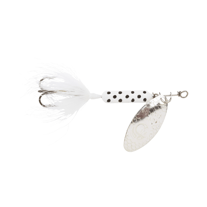 Load image into Gallery viewer, WORDENS SPINNERS 1-4 / White Dalmation Worden's Original Rooster Tail Treble Hook
