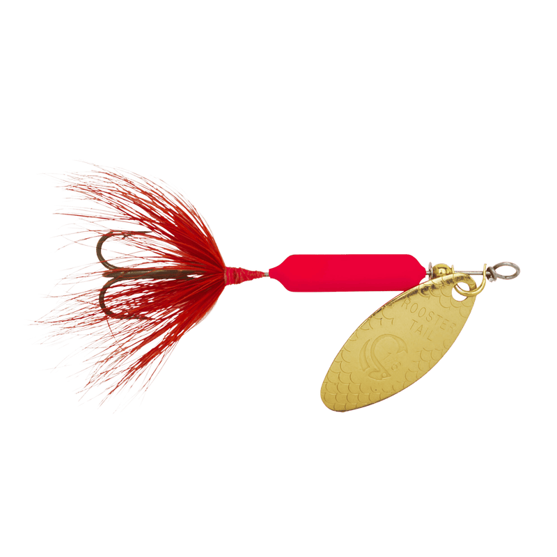 Load image into Gallery viewer, WORDENS SPINNERS 1-8 / Fluorescent Red Worden's Original Rooster Tail Treble Hook
