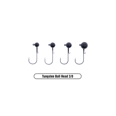X ZONE BASS JIGS 3-16 / Black / 3-0 X Zone Tungsten Ball Head Jig