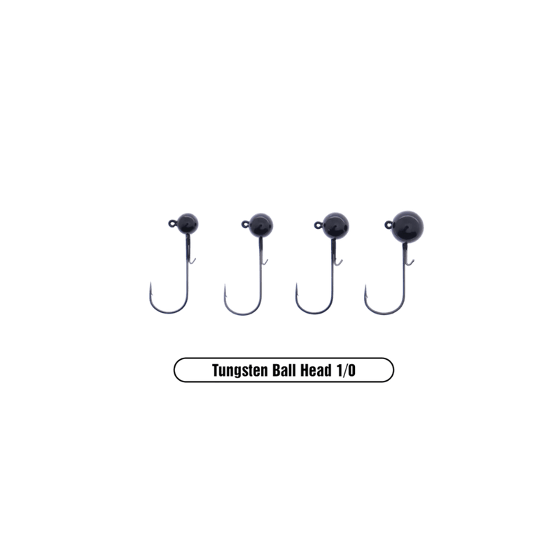 Load image into Gallery viewer, X ZONE BASS JIGS 3-8 / Black / 1-0 X Zone Tungsten Ball Head Jig
