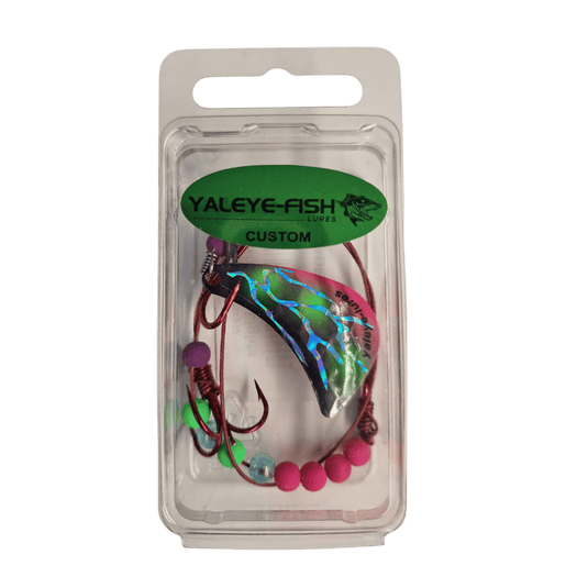 YAYELE-FISH WORM HARNESS Northern Lights Yaleye-Fish Hatchet Blades Worm Harness