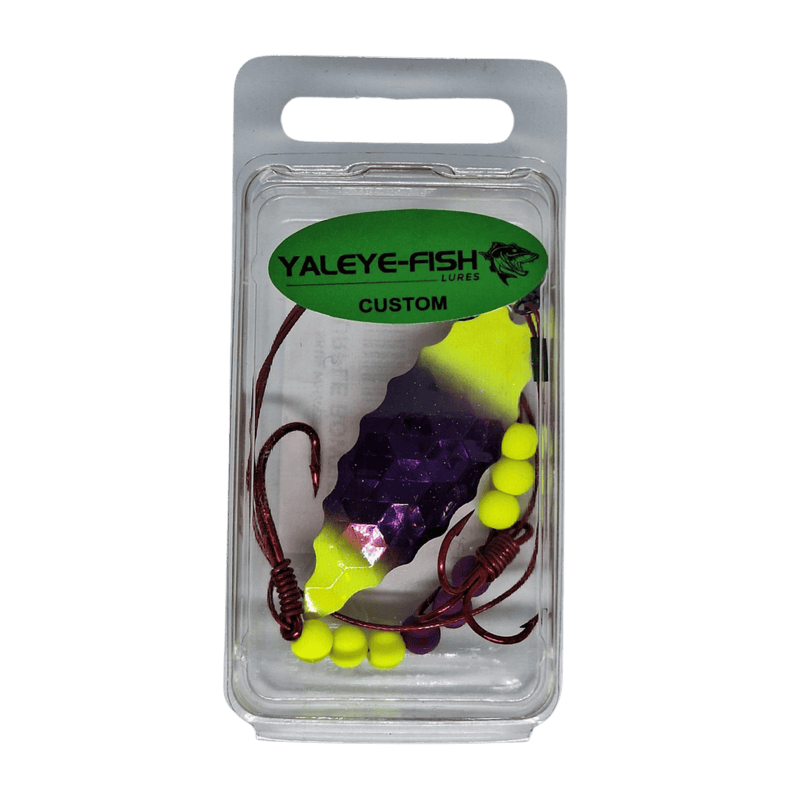 Load image into Gallery viewer, YAYELE-FISH WORM HARNESS Purple Bowtie Yaleye-Fish Willow Blade Worm Harness

