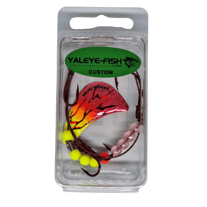 Load image into Gallery viewer, YAYELE-FISH WORM HARNESS Tequila Sunrise Yaleye-Fish Hatchet Blades Worm Harness
