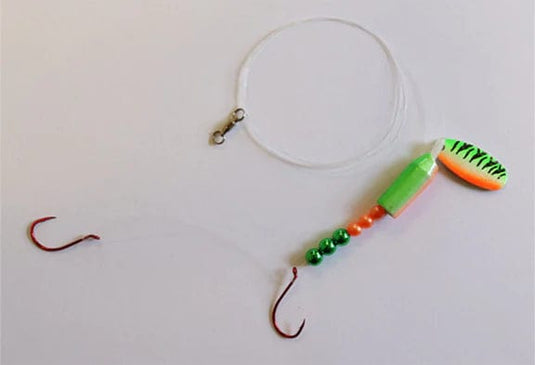 Dr. Fish 10 Pack Walleye Spinner Rig Kit, 47 Inches, 15LB Mono Walleye  Float Rigs Crawler Harness Live Bait Rigs Colorado Spinner Blades Snelled