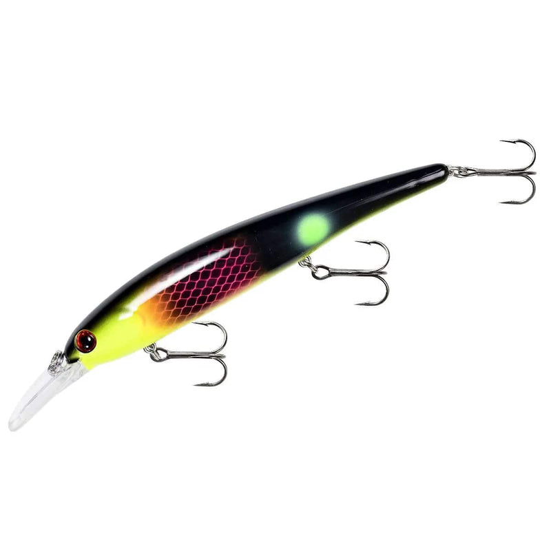 Load image into Gallery viewer, Blk Pink Yel Head Bandit Walleye Shallow Crankbait
