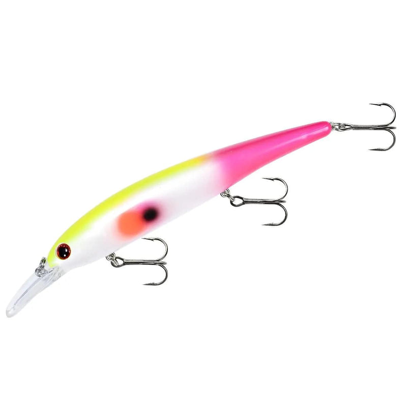 Load image into Gallery viewer, White Yel Pink Head Bandit Walleye Shallow Crankbait
