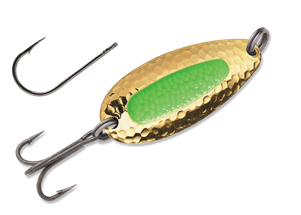 1-2 / Gold Green Blue Fox Pixee Casting Spoon