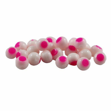 CLEARDRIFT GLOW BEAD 8MM Cleardrift Soft Glow Bead 8mm,  White Hot Pink Dot