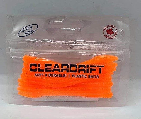 CLEARDRIFT WORM 3.5" Cleardrift 3.5" Steelhead Worm, Hot Orange