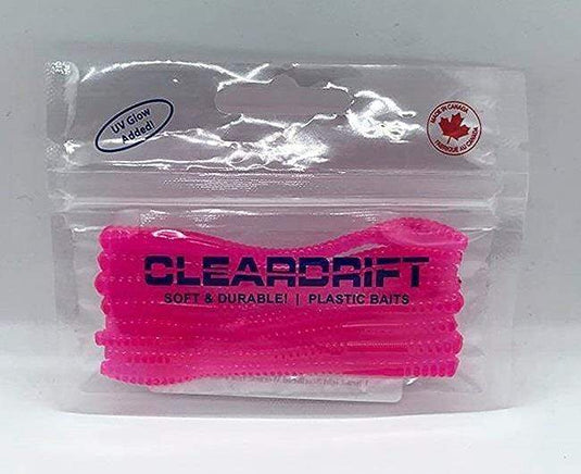 CLEARDRIFT WORM 3.5" Cleardrift 3.5" Steelhead Worm, Hot Pink