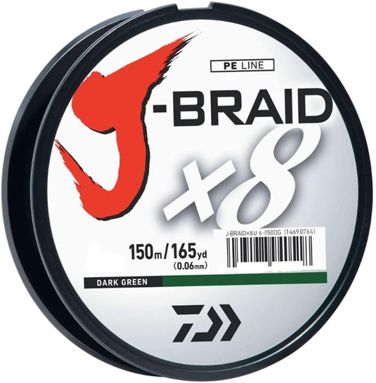 Daiwa J Braid X8 Braided Line Dark Green
