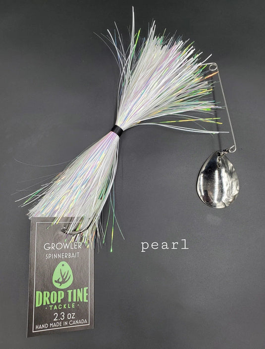 DROP TINE TACKLE GROWLER SPNRBT 2.3OZ / Pearl Drop Tine Tackle Growler Spinnerbait