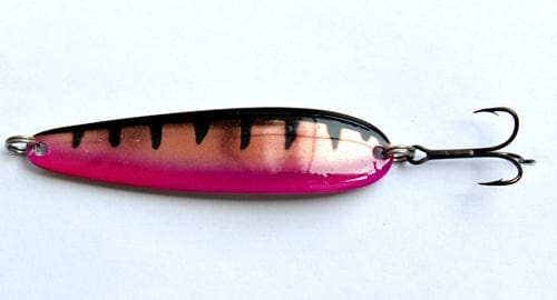 Load image into Gallery viewer, GREAT LAKES SPOON 3.25 COPPER DK Purple Chkn Wing Great Lakes Spoon Copper Walleye Series
