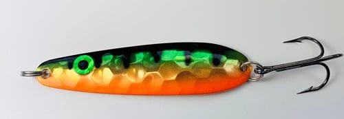Load image into Gallery viewer, GREAT LAKES SPOON 3.25 COPPER OR &amp; GR Walleye Great Lakes Spoon Copper Walleye Series

