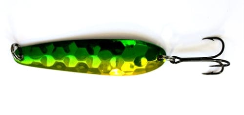 Load image into Gallery viewer, GREAT LAKES SPOON 3.25 COPPER Y &amp; G Monkey Puke Great Lakes Spoon Copper Walleye Series
