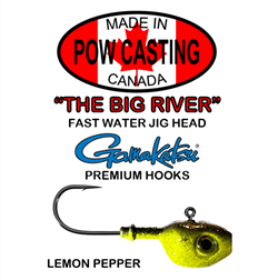 Load image into Gallery viewer, POW BIG RIVER JIGS 3-4 / Lemon Pepper Pow Casting Big River Jig
