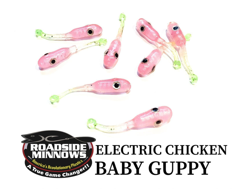 Load image into Gallery viewer, ROADSIDE MINNOWS 1.15&quot; BABY GUPPY ELECTRIC CHICKEN Roadside Minnows 1.15&quot; Baby Guppy
