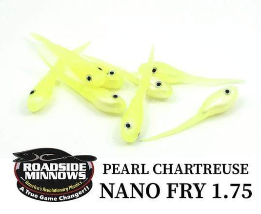 ROADSIDE MINNOWS 1.75" NANO FRY PEARL CHARTREUSE Roadside Minnows 1.75" Nano Fry