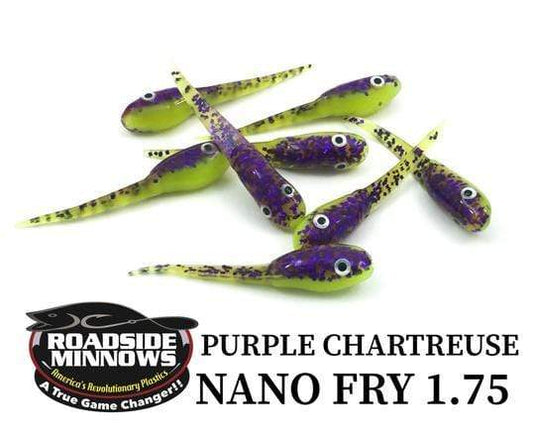 ROADSIDE MINNOWS 1.75" NANO FRY PURPLE CHART. TAIL Roadside Minnows 1.75" Nano Fry