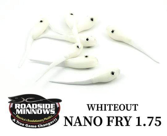 ROADSIDE MINNOWS 1.75" NANO FRY WHITEOUT Roadside Minnows 1.75" Nano Fry