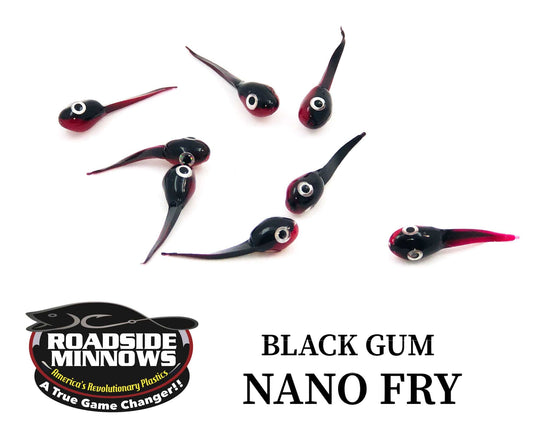 ROADSIDE MINNOWS 1" NANO FRY BLACK GUM Roadside Minnows 1" Nano Fry