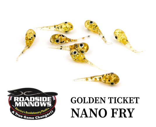 ROADSIDE MINNOWS 1" NANO FRY GOLDEN TICKET Roadside Minnows 1" Nano Fry