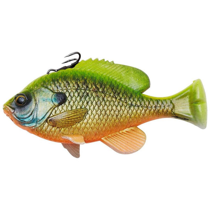 Load image into Gallery viewer, SAVAGE 3D BLUGILL LT 5.5&quot; / Chartreuse Gill Savage Gear Pulse Tail Bluegill Line Thru
