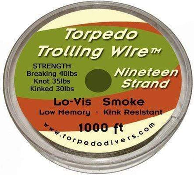 TORPEDO DIVER WIRE 19 STRAND Torpedo Trolling Wire Nineteen Strand 1000' 40lb