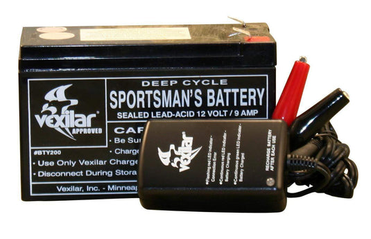 VEXILAR 9AMP BATT&CHARGE Vexilar 9amp Battery and 1amp Charger Combo